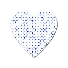 Star Curved Background Blue Heart Magnet by BangZart