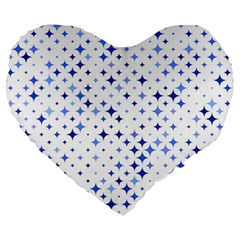 Star Curved Background Blue Large 19  Premium Heart Shape Cushions