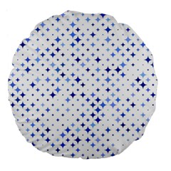 Star Curved Background Blue Large 18  Premium Flano Round Cushions