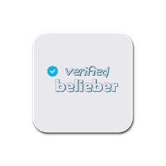 Verified Belieber Rubber Square Coaster (4 Pack)  by Valentinaart