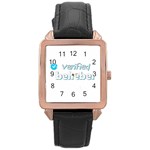 Verified Belieber Rose Gold Leather Watch  Front