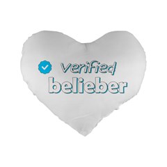 Verified Belieber Standard 16  Premium Flano Heart Shape Cushions by Valentinaart