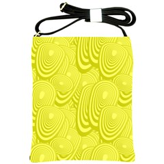 Yellow Oval Ellipse Egg Elliptical Shoulder Sling Bags by BangZart