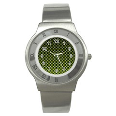 Pattern Halftone Background Dot Stainless Steel Watch by BangZart