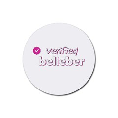 Verified Belieber Rubber Round Coaster (4 Pack)  by Valentinaart