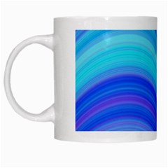 Blue Background Water Design Wave White Mugs by BangZart