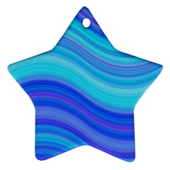 Blue Background Water Design Wave Star Ornament (two Sides) by BangZart