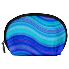 Blue Background Water Design Wave Accessory Pouches (large) 