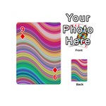 Wave Background Happy Design Playing Cards 54 (Mini)  Front - Diamond9