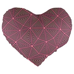 Triangle Background Abstract Large 19  Premium Flano Heart Shape Cushions