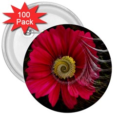 Fantasy Flower Fractal Blossom 3  Buttons (100 Pack)  by BangZart