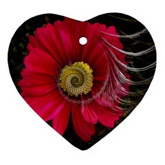 Fantasy Flower Fractal Blossom Heart Ornament (two Sides) by BangZart