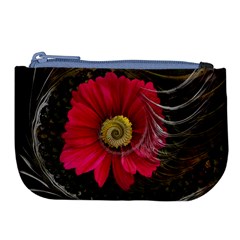 Fantasy Flower Fractal Blossom Large Coin Purse