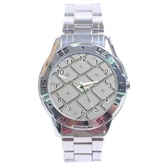 Keyboard Letters Key Print White Stainless Steel Analogue Watch by BangZart