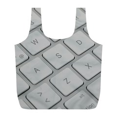 Keyboard Letters Key Print White Full Print Recycle Bags (l) 