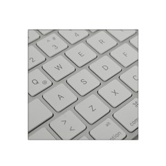 Keyboard Letters Key Print White Satin Bandana Scarf