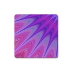 Purple Star Sun Sunshine Fractal Square Magnet Front