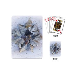 Winter Frost Ice Sheet Leaves Playing Cards (mini)  by BangZart