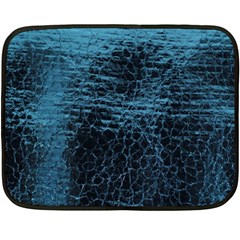 Blue Black Shiny Fabric Pattern Fleece Blanket (mini) by BangZart