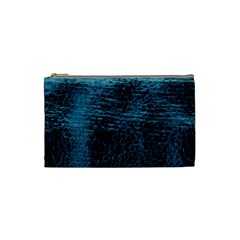 Blue Black Shiny Fabric Pattern Cosmetic Bag (small)  by BangZart