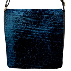 Blue Black Shiny Fabric Pattern Flap Messenger Bag (s)