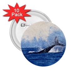 Whale Watercolor Sea 2 25  Buttons (10 Pack)  by BangZart