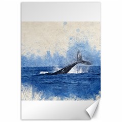 Whale Watercolor Sea Canvas 20  X 30   by BangZart