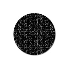 Black And White Textured Pattern Magnet 3  (round) by dflcprints
