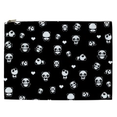 Panda Pattern Cosmetic Bag (xxl)  by Valentinaart