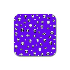 Panda Pattern Rubber Square Coaster (4 Pack)  by Valentinaart