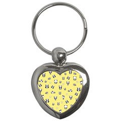 Panda Pattern Key Chains (heart)  by Valentinaart