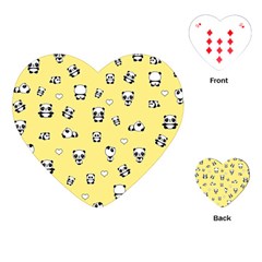 Panda Pattern Playing Cards (heart)  by Valentinaart
