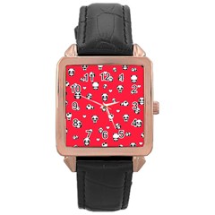 Panda Pattern Rose Gold Leather Watch 