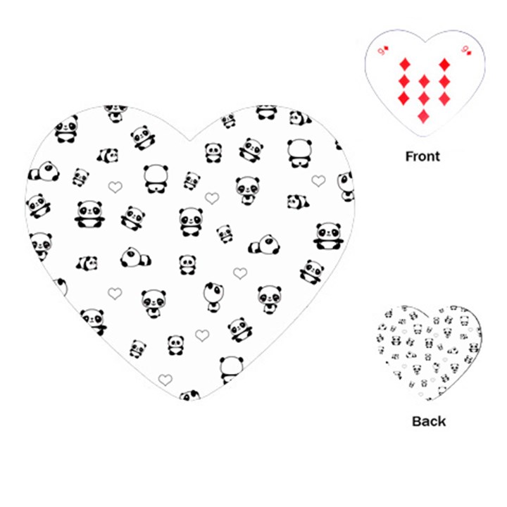 Panda pattern Playing Cards (Heart) 