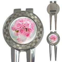 pink roses 3-in-1 Golf Divots