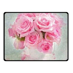 Pink Roses Double Sided Fleece Blanket (small)  by NouveauDesign