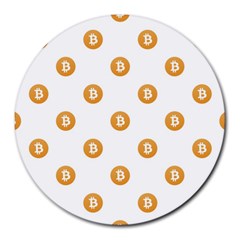 Bitcoin Logo Pattern Round Mousepads by dflcprints