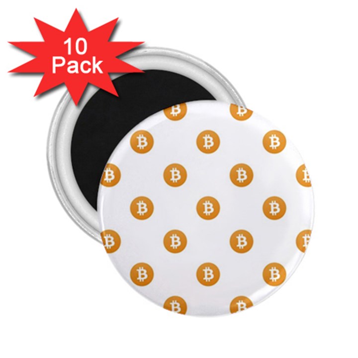 Bitcoin Logo Pattern 2.25  Magnets (10 pack) 