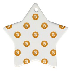 Bitcoin Logo Pattern Star Ornament (two Sides) by dflcprints
