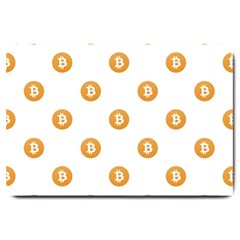 Bitcoin Logo Pattern Large Doormat  by dflcprints