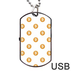 Bitcoin Logo Pattern Dog Tag Usb Flash (one Side) by dflcprints