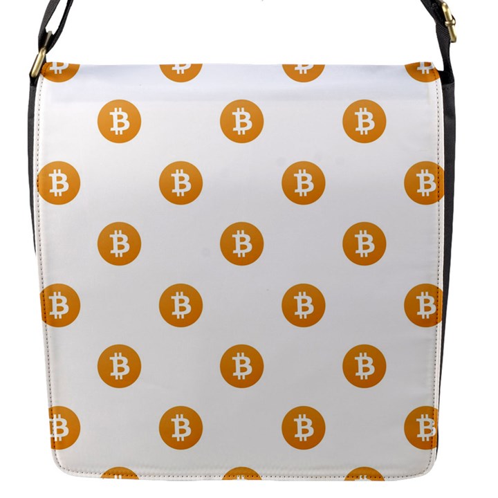 Bitcoin Logo Pattern Flap Messenger Bag (S)