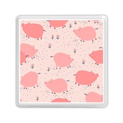 Pigs And Flowers Memory Card Reader (square)  by Bigfootshirtshop