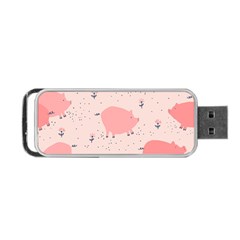 Pigs And Flowers Portable Usb Flash (two Sides) by Bigfootshirtshop