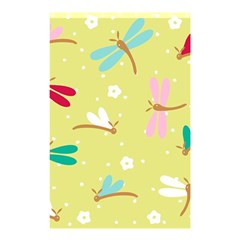 Colorful Dragonflies And White Flowers Pattern Shower Curtain 48  X 72  (small)  by Bigfootshirtshop