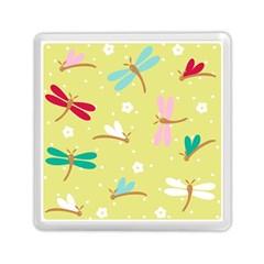 Colorful Dragonflies And White Flowers Pattern Memory Card Reader (square)  by Bigfootshirtshop