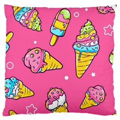 Summer Ice Creams Flavors Pattern Large Cushion Case (one Side) by Bigfootshirtshop