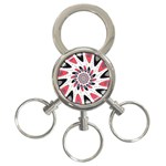High Contrast Twirl 3-Ring Key Chains Front