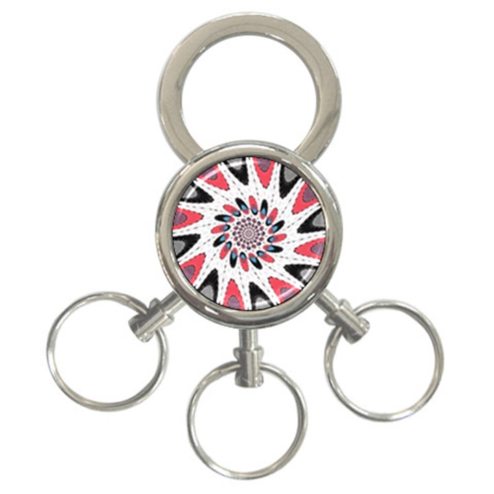 High Contrast Twirl 3-Ring Key Chains