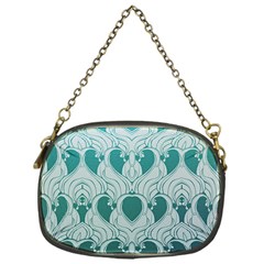 Teal Art Nouvea Chain Purses (one Side)  by NouveauDesign